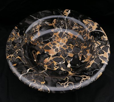 Large Tazza cup in portor marble