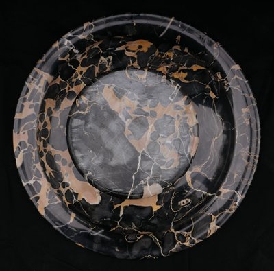 Large Tazza cup in portor marble