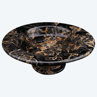 Large Tazza cup in portor marble