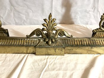 Pare-feu Et Chenets En Bronze, XIXe Siècle