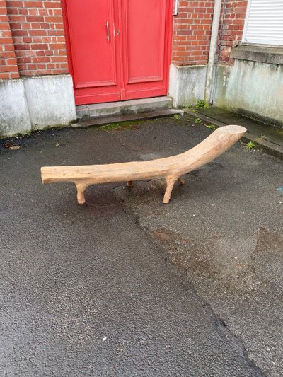Organic Bench Made from a Carved Tree Branch, Circa 1970