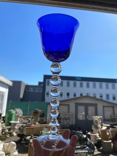 Saint Louis Model Bubbles - 4 Roemers Colored Crystal Glasses H: 24,5 Cm
