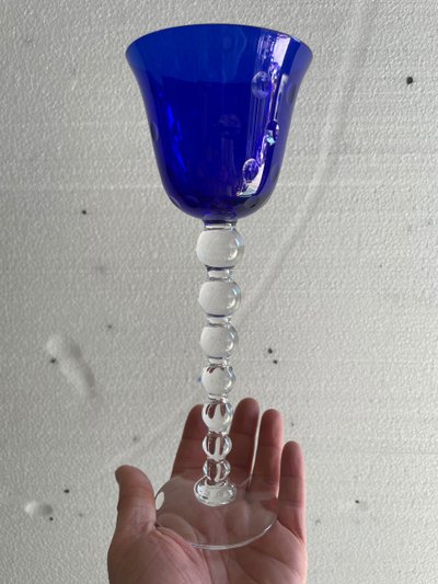Saint Louis Model Bubbles - 4 Roemers Colored Crystal Glasses H: 24,5 Cm