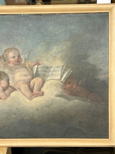 Allegoria musicale della scuola francese del XIX secolo - Amours Putti nello spirito di F. Boucher