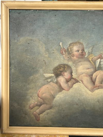 Allegoria musicale della scuola francese del XIX secolo - Amours Putti nello spirito di F. Boucher