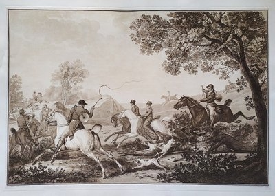 Gravure De Chasse Par Debucourt d'Après Carle Vernet 19ème
