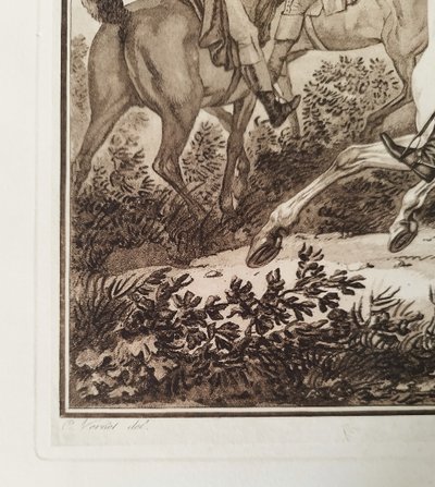 Gravure De Chasse Par Debucourt d'Après Carle Vernet 19ème
