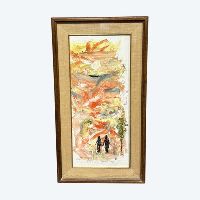 Abstract oil painting from the 70s