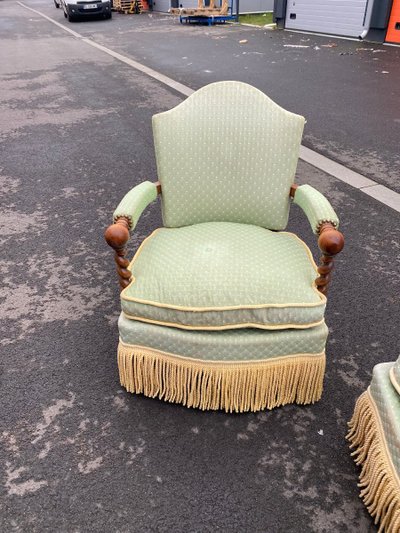 Paire De Fauteuils De Style Napoléon 3  Rustique Circa 1930