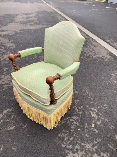 Paire De Fauteuils De Style Napoléon 3  Rustique Circa 1930