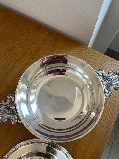 Christofle dolphin and pomegranate vegetable dish