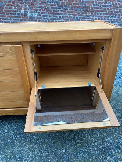 Maison Regain, Sideboard aus Ulmenholz, um 1960