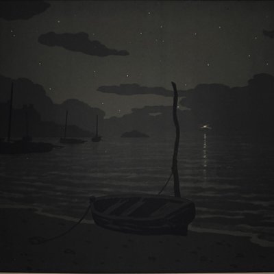 Litografia di Henri Rivière La magia delle ore - La notte