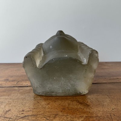 Scultura di Lucien Lafaye, volto femminile in vetro modellato, circa 1950