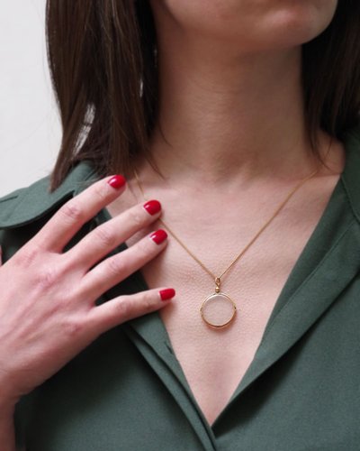 Victorian French 18k gold locket pendant, sentimental round photo holder, souvenir jewelry