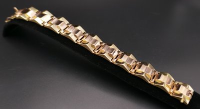 Bracelet Tank En Or Rose Et Or Jaune 18 Carats.