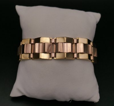 Bracelet Tank En Or Rose Et Or Jaune 18 Carats.