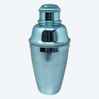 1960s Gorgeous Light Blue Cocktail Shaker by Lumium in Pure Aluminum. Fabriqué en Angleterre