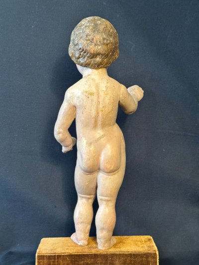Child in polychrome carved wood France 17th century H42