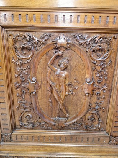 Antique Italian Reniassance Bed Heavily Carved Walnut
