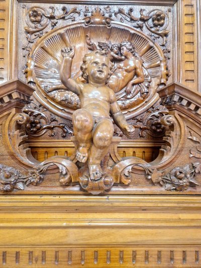 Antique Italian Reniassance Bed Heavily Carved Walnut