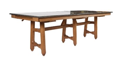 Guillerme Et Chambron Rare Table Gustave Edition Votre Maison circa 1970 grand modele à 6 pieds