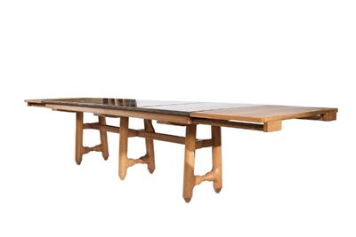 Guillerme Et Chambron Rare Table Gustave Edition Votre Maison circa 1970 grand modele à 6 pieds