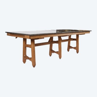 Guillerme Et Chambron Rare Table Gustave Edition Votre Maison circa 1970 grand modele à 6 pieds