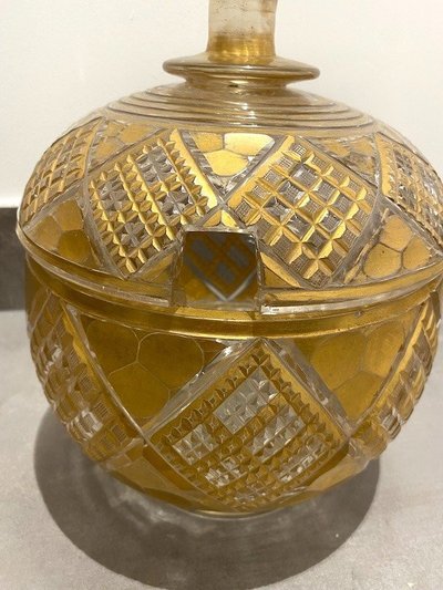 Crystal punch bowl and lid
