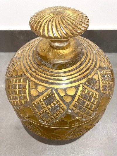 Crystal punch bowl and lid