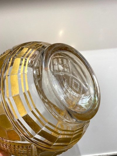 Crystal punch bowl and lid
