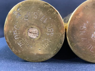 Paar Granatenhülsen Reiher Grabenarbeit Poilus 1. Weltkrieg WW1