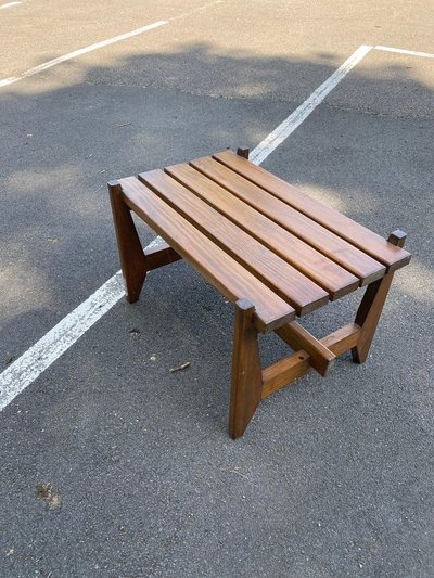 Reconstruction-Style Pine Coffee Table, France, circa 1950