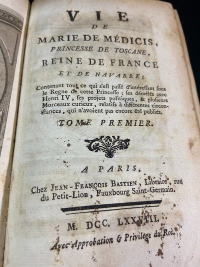 Life of Marie de Médicis Queen of France & Navarre 3 bound volumes 18th century 1778