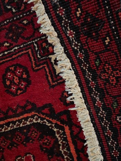 Tapis d'Orient Baloutche Boukhara laine réalisé main Afghanistan Turkménistan