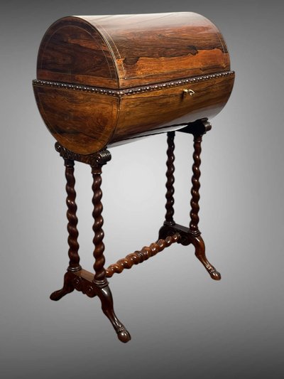 ORIGINAL MARQUETRY WORK IN THE CHARLES X PERIOD OPENING WITH A CYLINDER