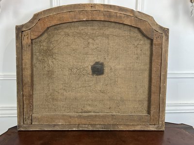 DIPINTO DI FALEGNAMERIA / PIANO DELLA PORTA / OLIO SU TELA CON DECORAZIONE DI PUTTI