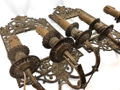Pair of mirrored sconces, 19th century