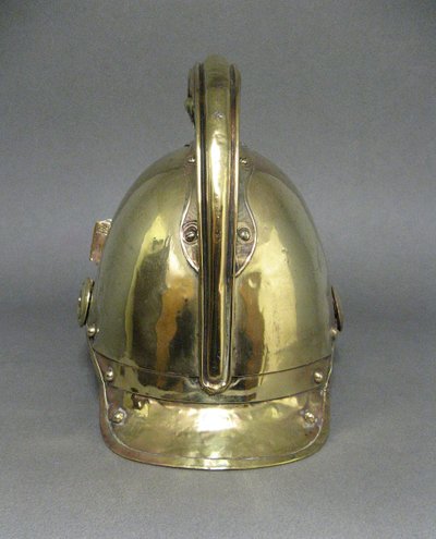 Casque De Sapeur Pompier Mle 1855 De La Commune De Corpeau Second Empire Napoléon III.