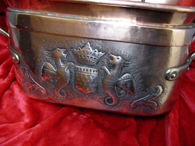 Daubière Braisière Aus Kupfer XVIII. Jahrhundert. Fleur De Lys. Krone.