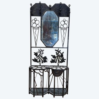 PACEMANTEAU - Art Nouveau cloakroom in hammered iron