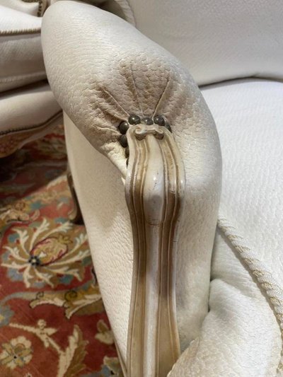 Sofa lounge and pair of Louis XV style armchairs