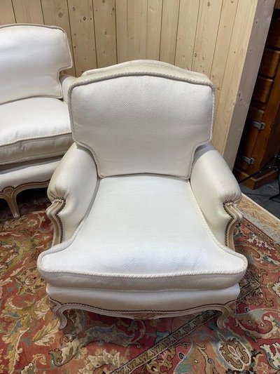Sofa lounge and pair of Louis XV style armchairs