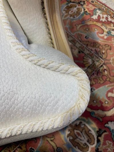 Sofa lounge and pair of Louis XV style armchairs