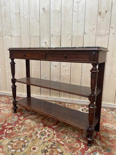 Servizio - Napoleone III Console di quercia solida marmo grigio