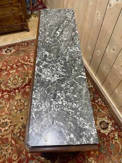 Servizio - Napoleone III Console di quercia solida marmo grigio