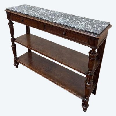 Servizio - Napoleone III Console di quercia solida marmo grigio