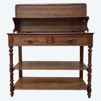 Console era Napoleon III in walnut and white marble