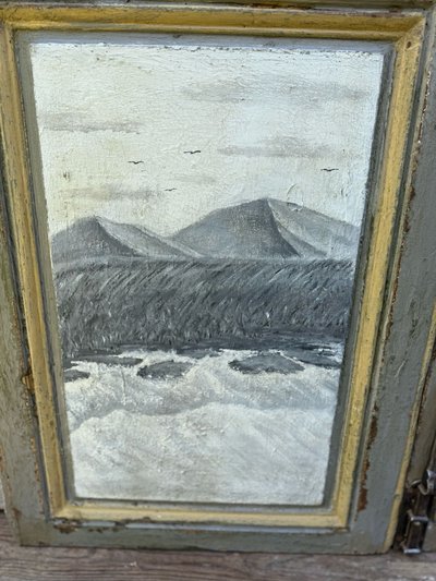 Paar Türen Louis XVI aus dem 19. Jahrhundert schöne Patina und Malerei