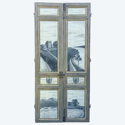 Pair of 19th century Louis XVI doors with beautiful patina and paintwork